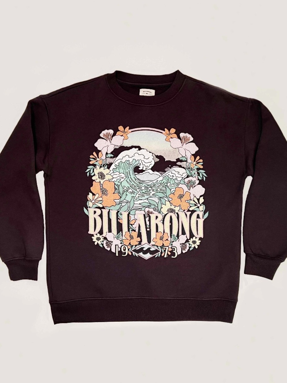 Billabong Waves Are Calling Floral Wave Sweatshirt, Size S/P/CH